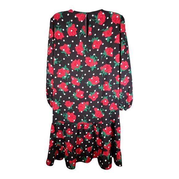 Kate Spade Dress M Womens Multicolor Rose Shift Knee Length 3/4 Sleeve Viscose - Picture 2 of 3